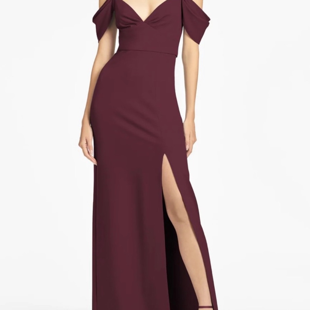 Sachin & Babi Nwt Brittnay 4 Way Stretch Crepe Gown Deep Wine Size 6 Msrp $285
